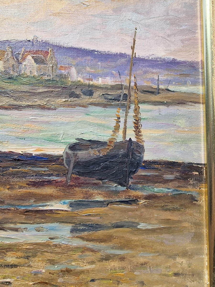 Tableau La Rivière Aven Par Albert Lenfant Vers 1900 Bords Pont Aven Bretagne-photo-3