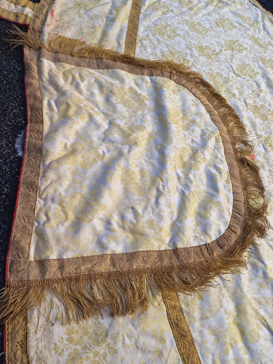 Liturgical Pluvial Cope Gold Threads Floral Decor -photo-4