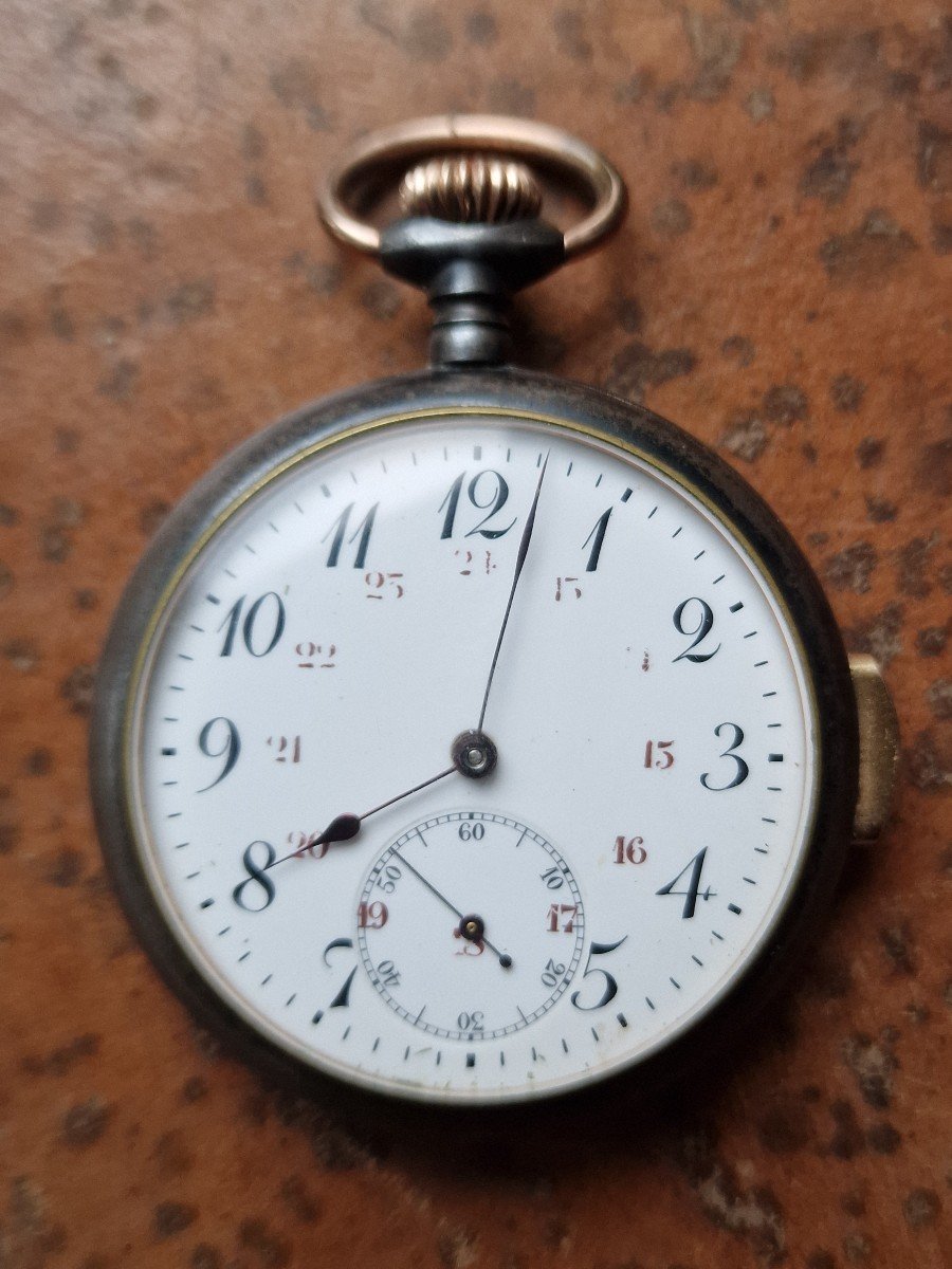 Pocket Watch With Repeating Request On Demand For Hours And Quarters Steel And Gold-photo-3