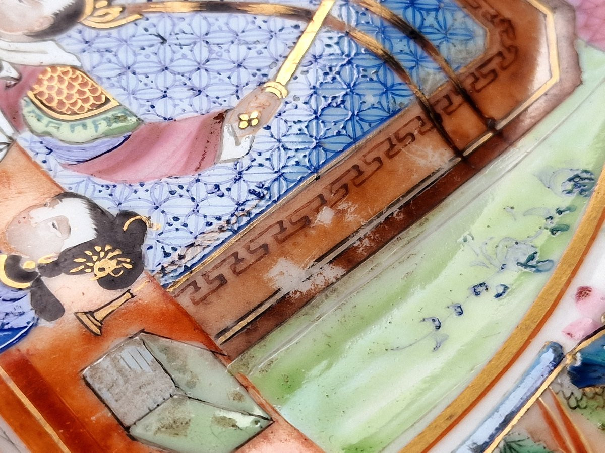 Lot De 2 Assiettes Chinoises Rare Marli En Porcelaine De Canton Vers 1820-1830 Daoguang period -photo-5