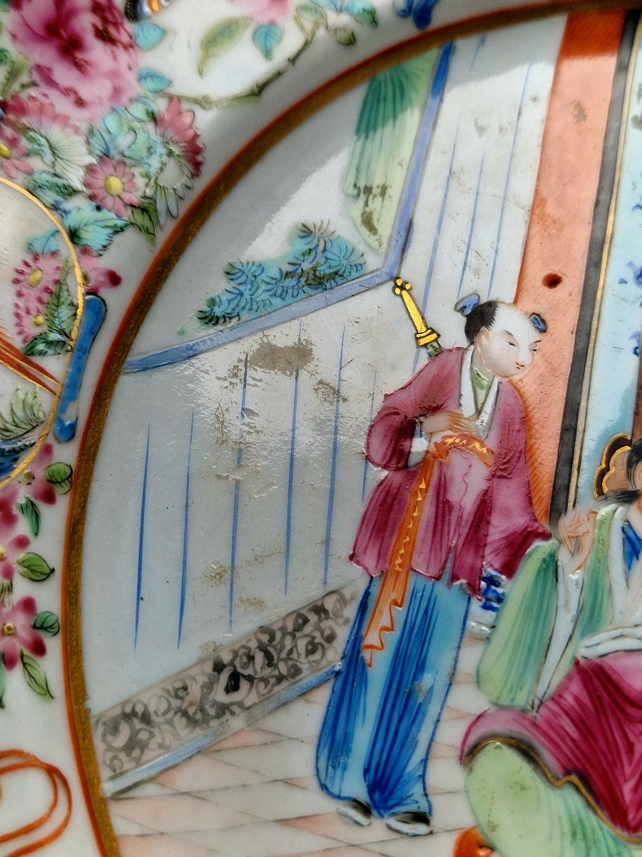 Lot De 2 Assiettes Chinoises Rare Marli En Porcelaine De Canton Vers 1820-1830 Daoguang period -photo-7