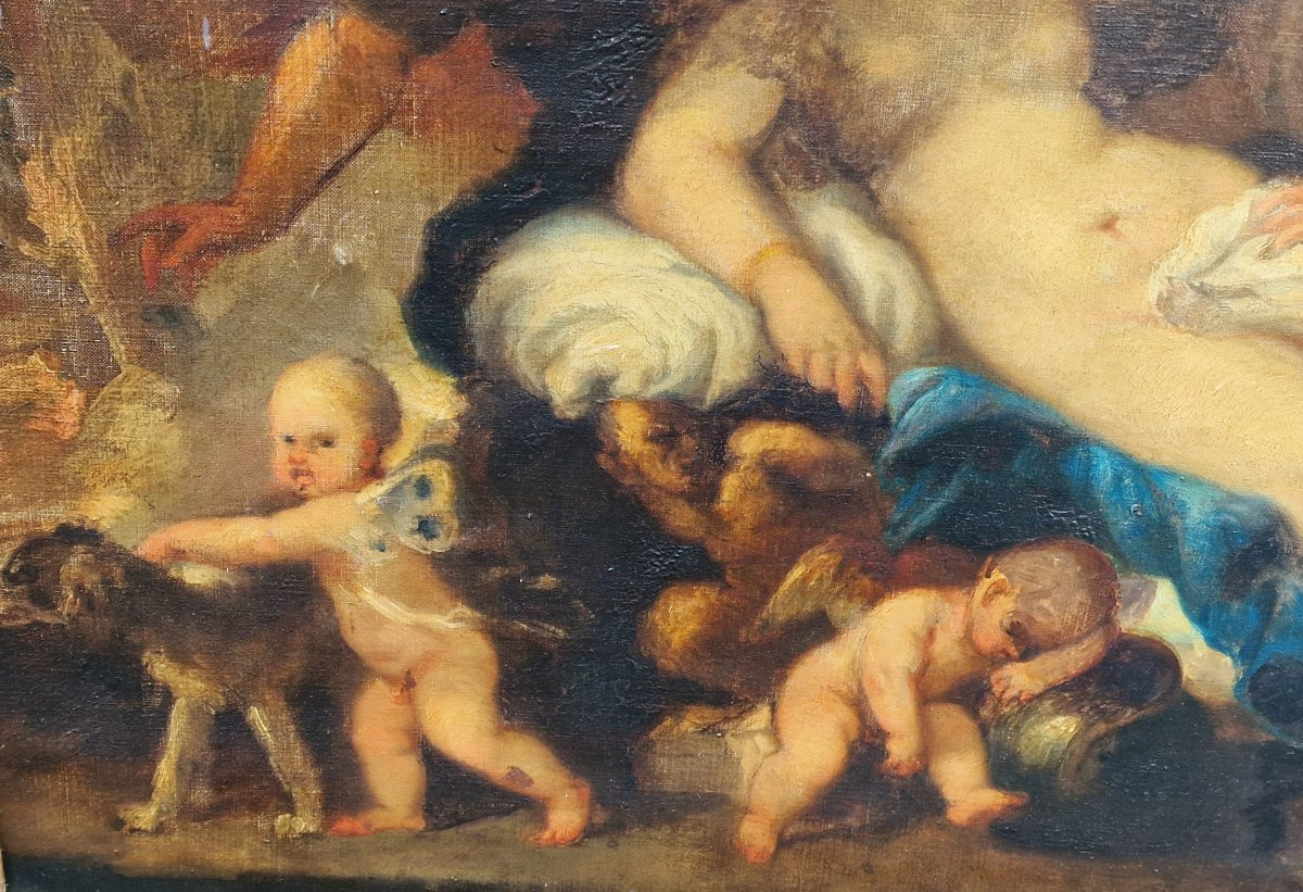 Mythological Painting Mars And Venus In The Forge Of Vulcan After Luca Giordano At The Louvre-photo-3