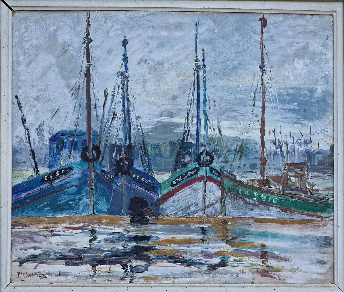 Tableau les bateaux de pêches au port de Concarneau Finistère Bretagne par Pierre Bestion -photo-4