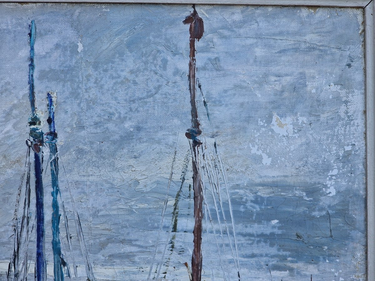 Tableau les bateaux de pêches au port de Concarneau Finistère Bretagne par Pierre Bestion -photo-1