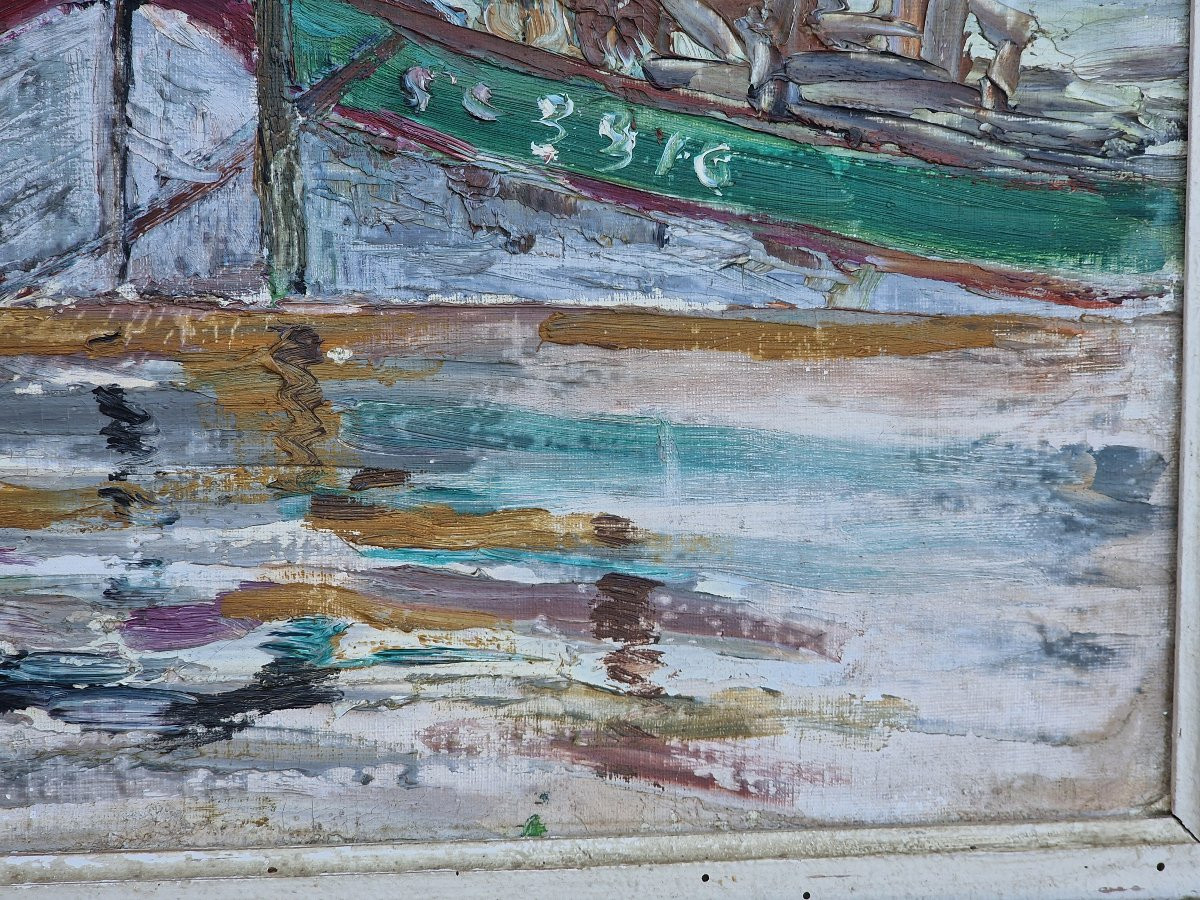 Tableau les bateaux de pêches au port de Concarneau Finistère Bretagne par Pierre Bestion -photo-3
