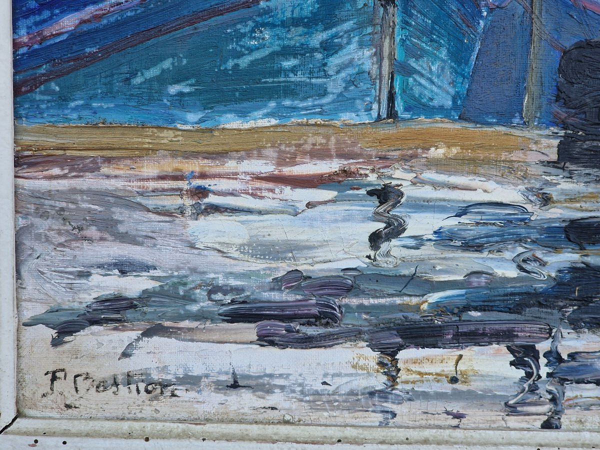 Tableau les bateaux de pêches au port de Concarneau Finistère Bretagne par Pierre Bestion -photo-4