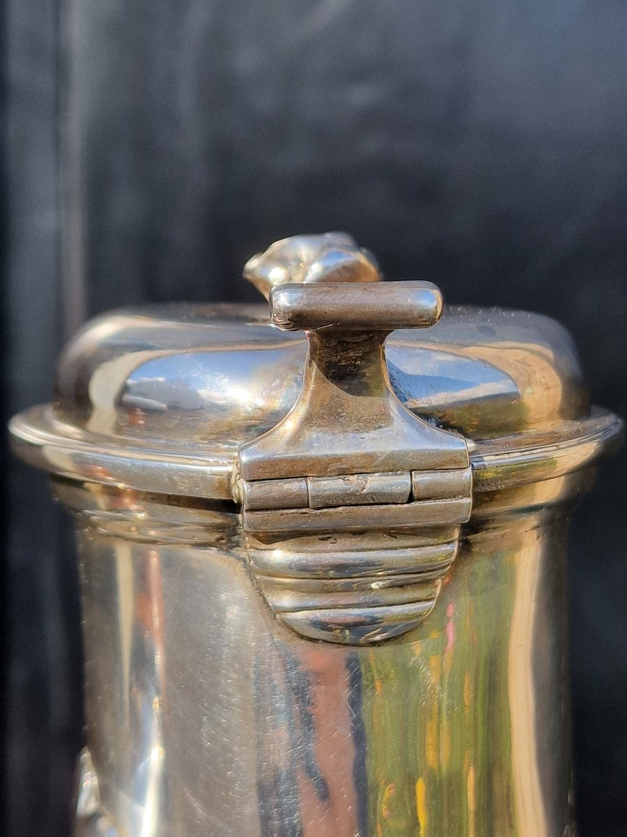 18th Century Chocolate Pot In Solid Silver Toulouse 1772 Coat Of Arms With Dromedary Camels-photo-4