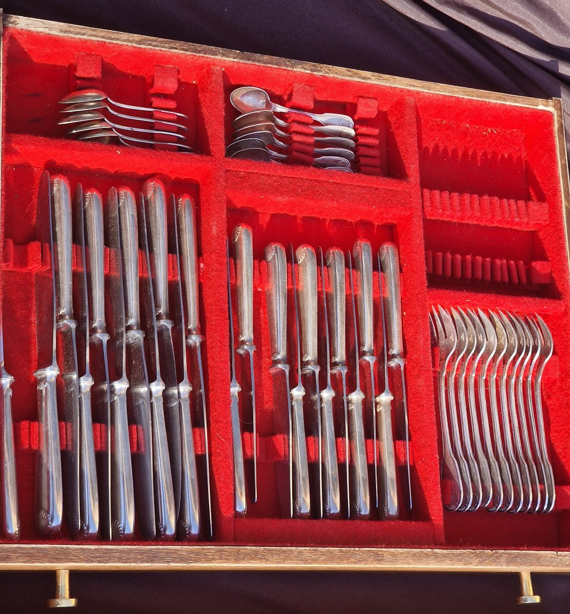 Important Christofle Silver-plated Flatware Set, Vendôme Shell Pattern, 162 Pieces, With Case-photo-1