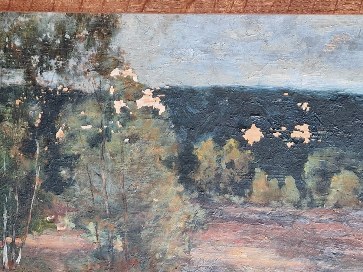 Painting Of A Hunting Scene By Tristan Lacroix, Dogs Resting At The Edge Of A Forest, Hunting-photo-1