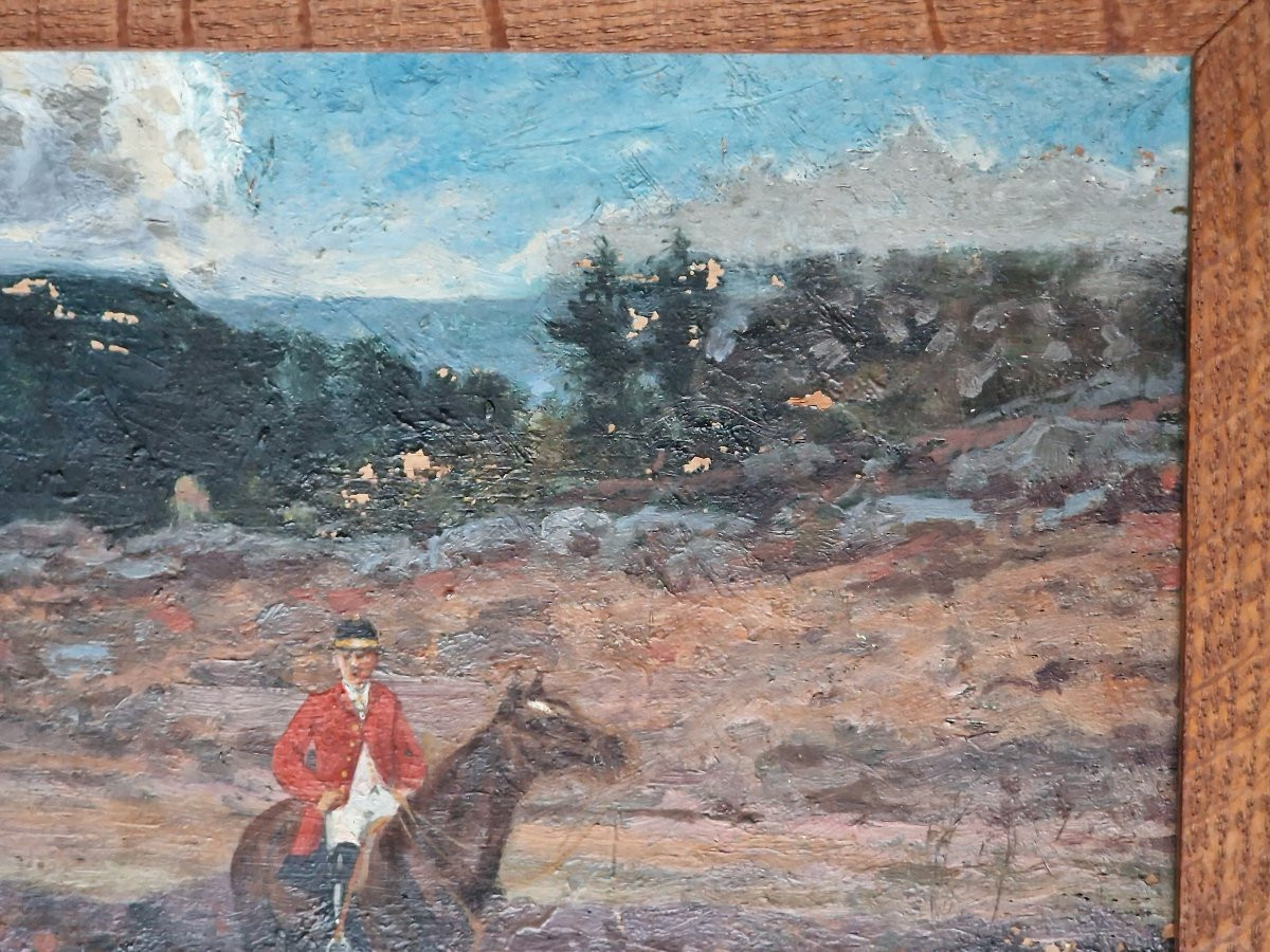 Painting Of A Hunting Scene By Tristan Lacroix, Dogs Resting At The Edge Of A Forest, Hunting-photo-2