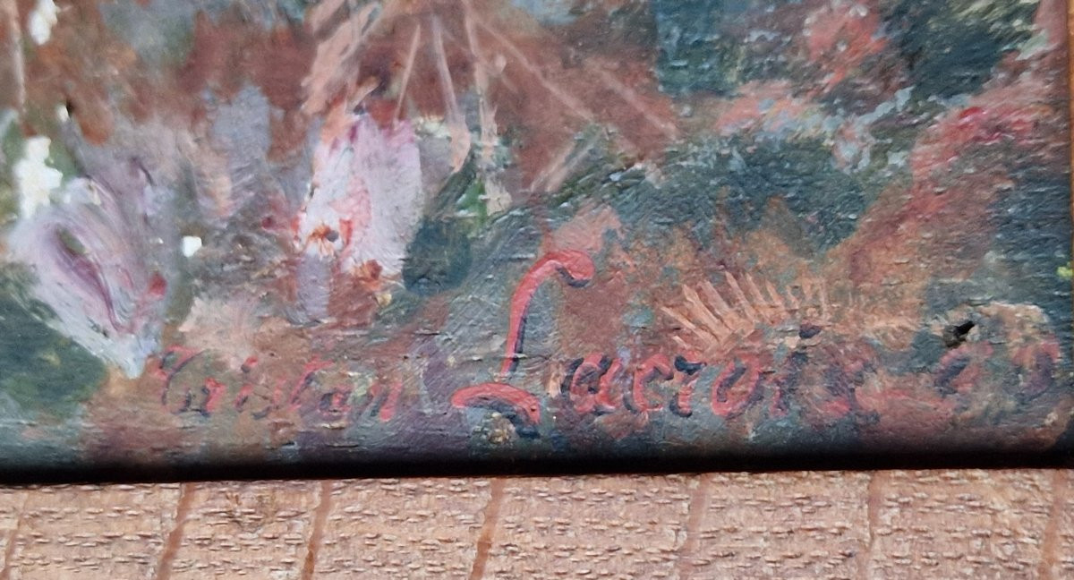 Painting Of A Hunting Scene By Tristan Lacroix, Dogs Resting At The Edge Of A Forest, Hunting-photo-4