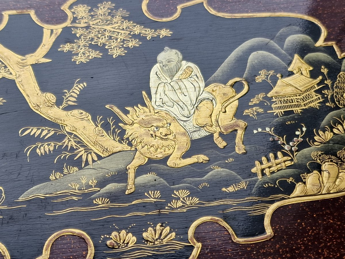 Large Japanese Lacquer Jewelry Box By Houzelot, Passage Jouffroy, Paris -photo-2