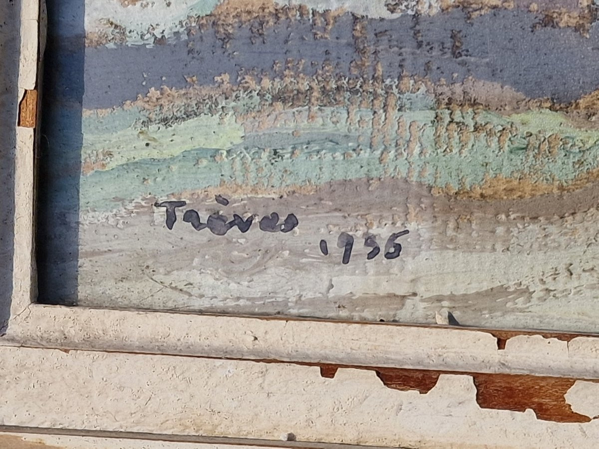 Painting Of The Trèves Cunault Tower Near Saumur By Charles Tranchand, Dated 1936, Maine-et-loire-photo-4