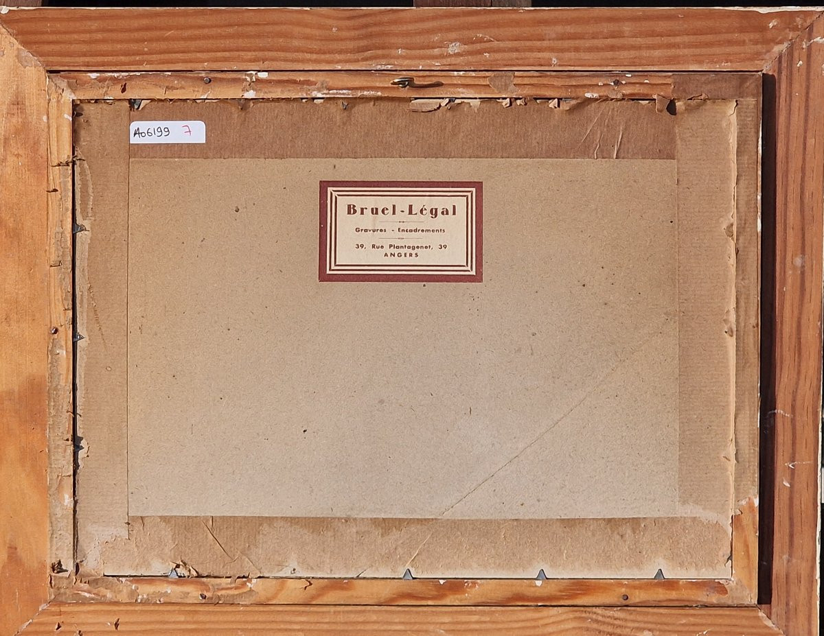 Painting Of The Trèves Cunault Tower Near Saumur By Charles Tranchand, Dated 1936, Maine-et-loire-photo-1