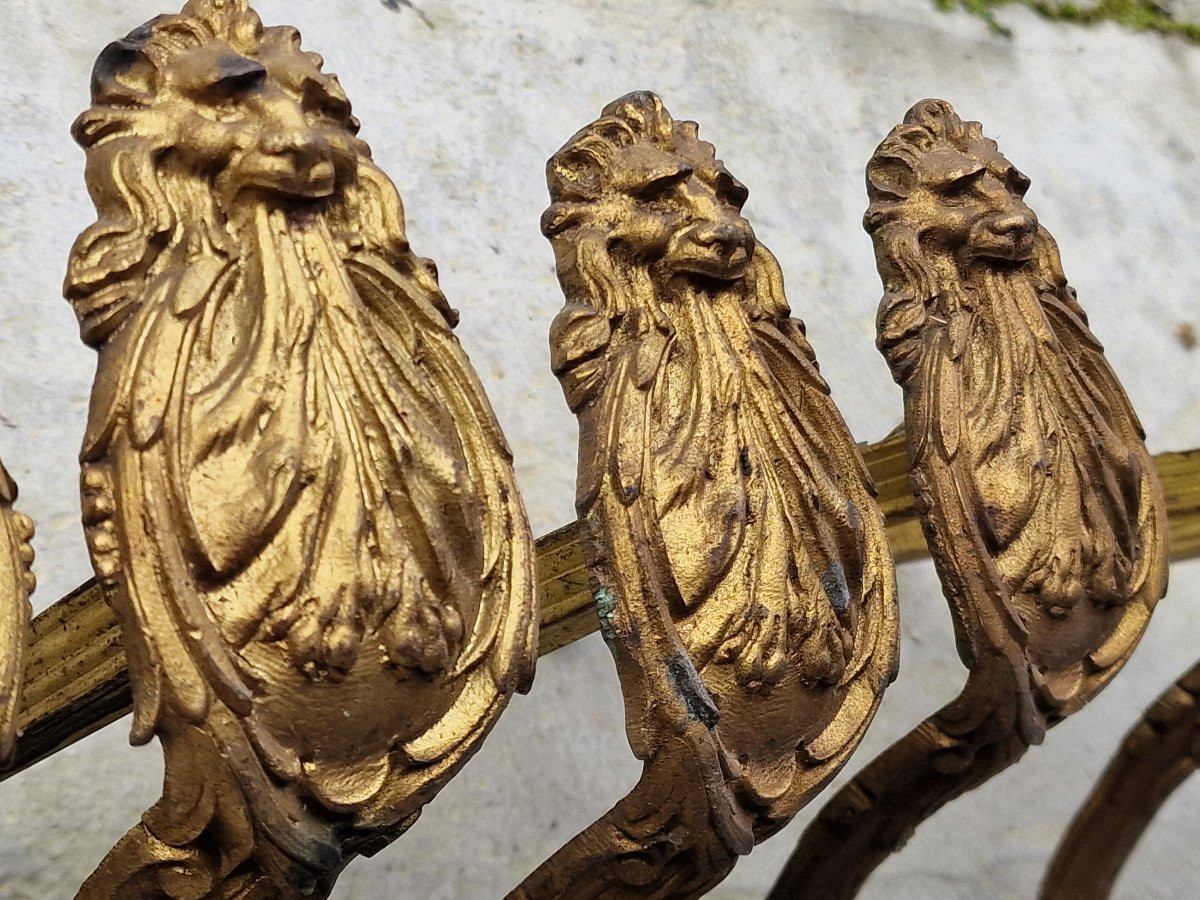 Lot de 4 paires de supports à tringles à rideaux ou embrasses en bronze doré louis XVI -photo-4
