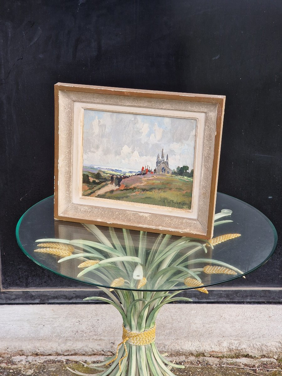 Breton Painting, The Pardon Of Tronoën, By R. De Maubert, Brittany, Finistère-photo-2