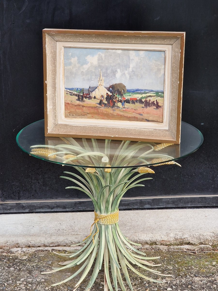 Breton Painting, The Pardon Of Tronoën, By R. De Maubert, Brittany, Finistère-photo-3