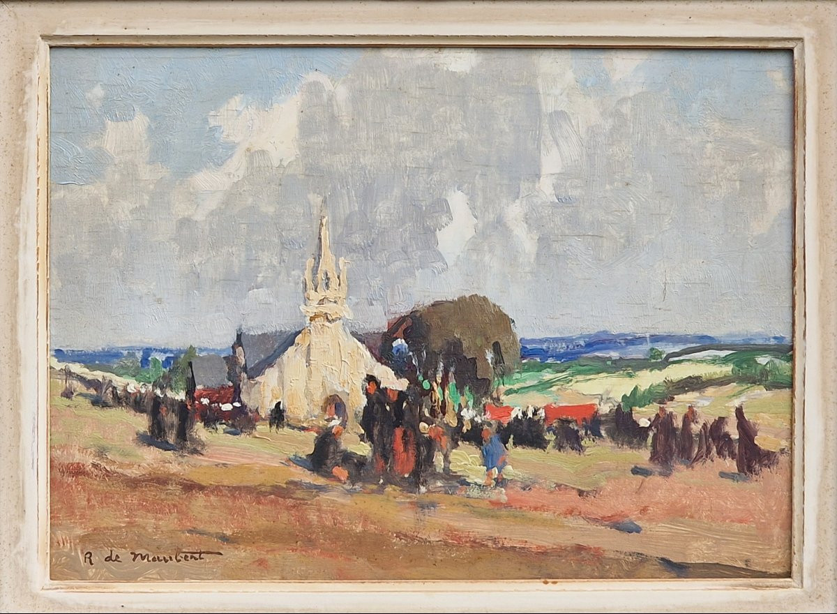Breton Painting, The Pardon Of Sainte Anne La Palud, By R. De Maubert, Finistère, Brittany -photo-4