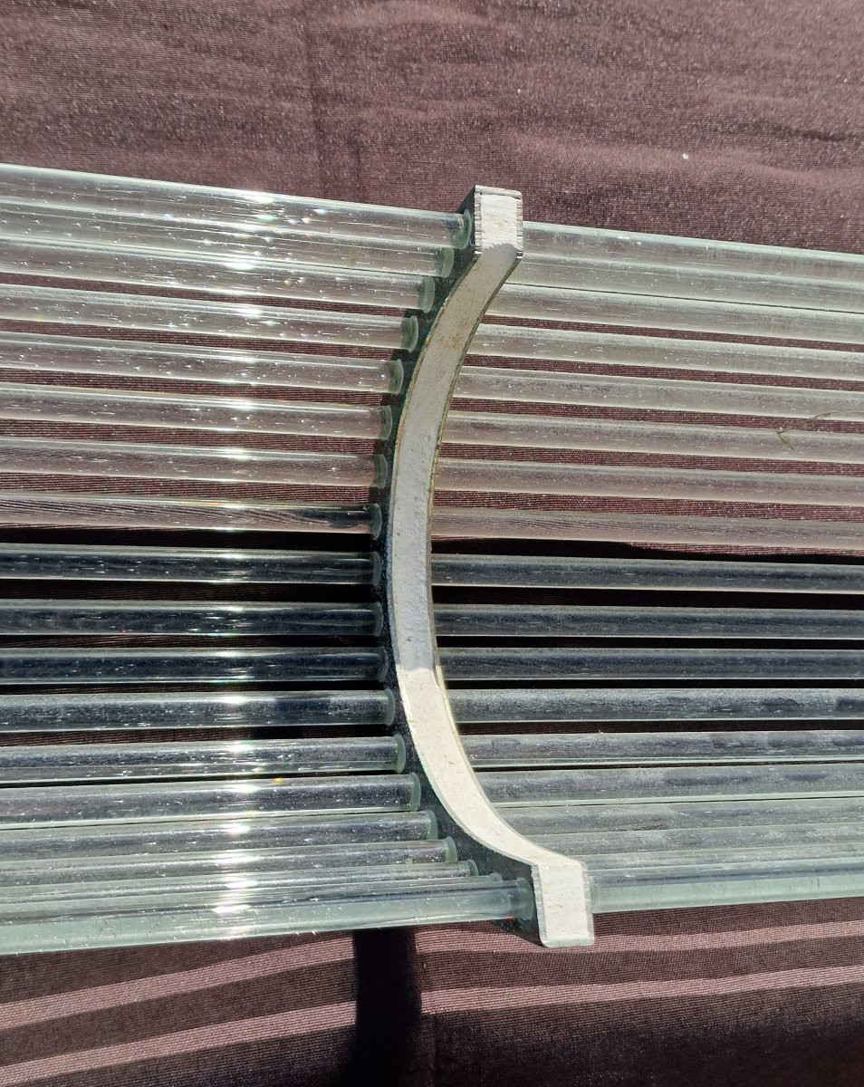 Set Of 6 Art Deco Wall Sconces By Petitot Or Genet & Michon Circa 1930, Glass And Metal. -photo-5