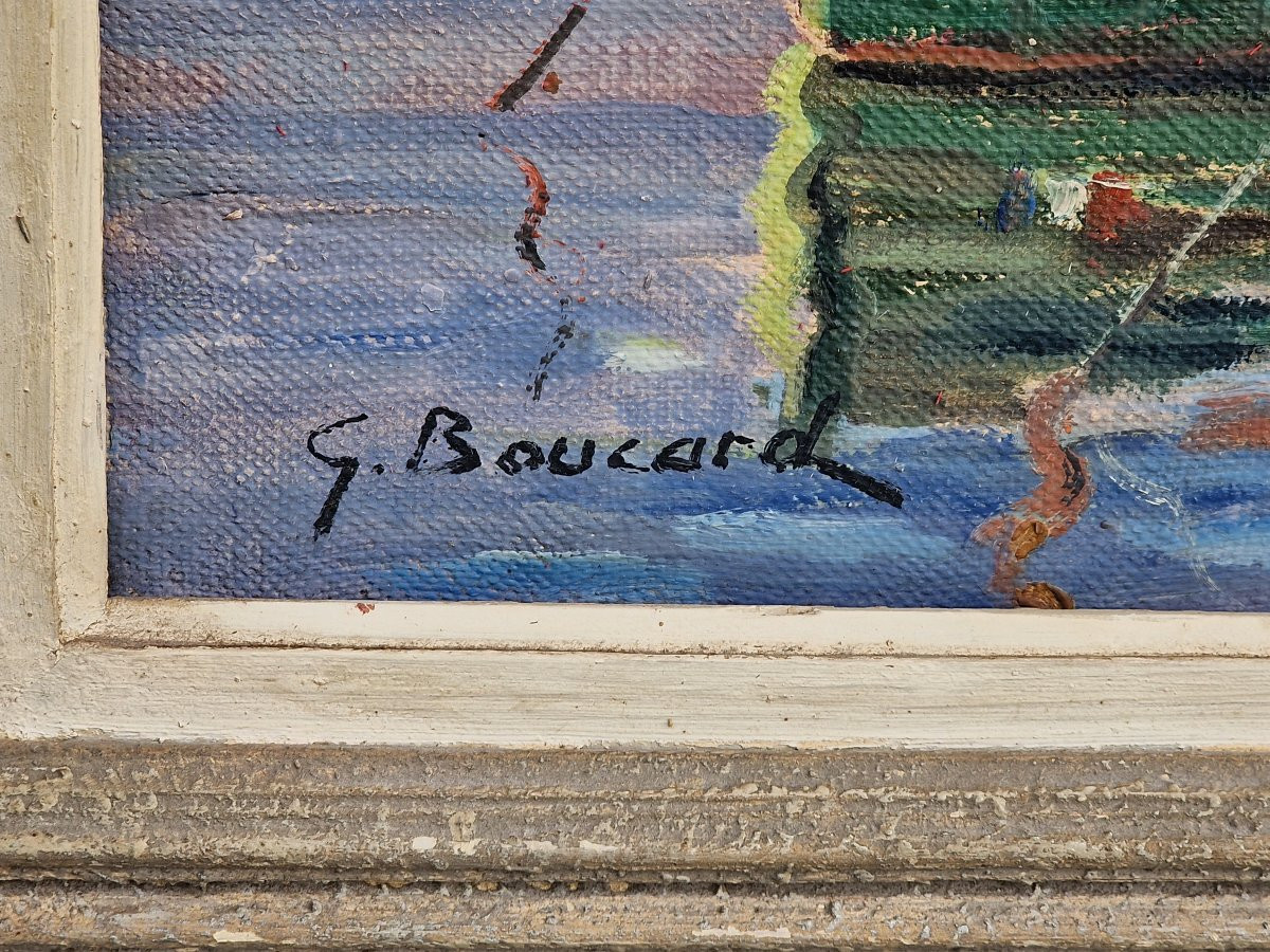 Painting Of The Boat Adieu Vat At The Port Of Saint Goustan Georges Boucard November 1943 Brittany -photo-4