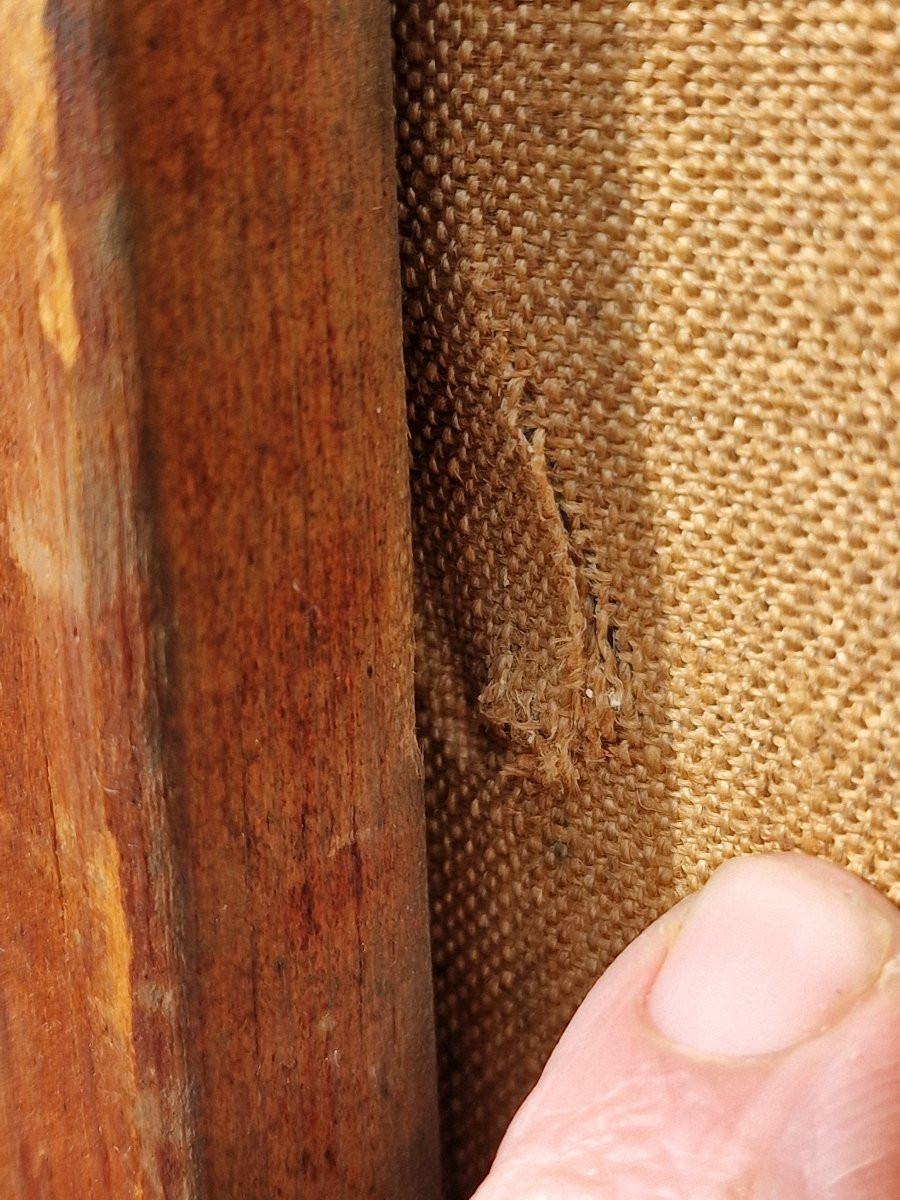 Grand tableau scène de plage baignade par le peintre américain Herbert Barnett bretagne 1935-photo-7