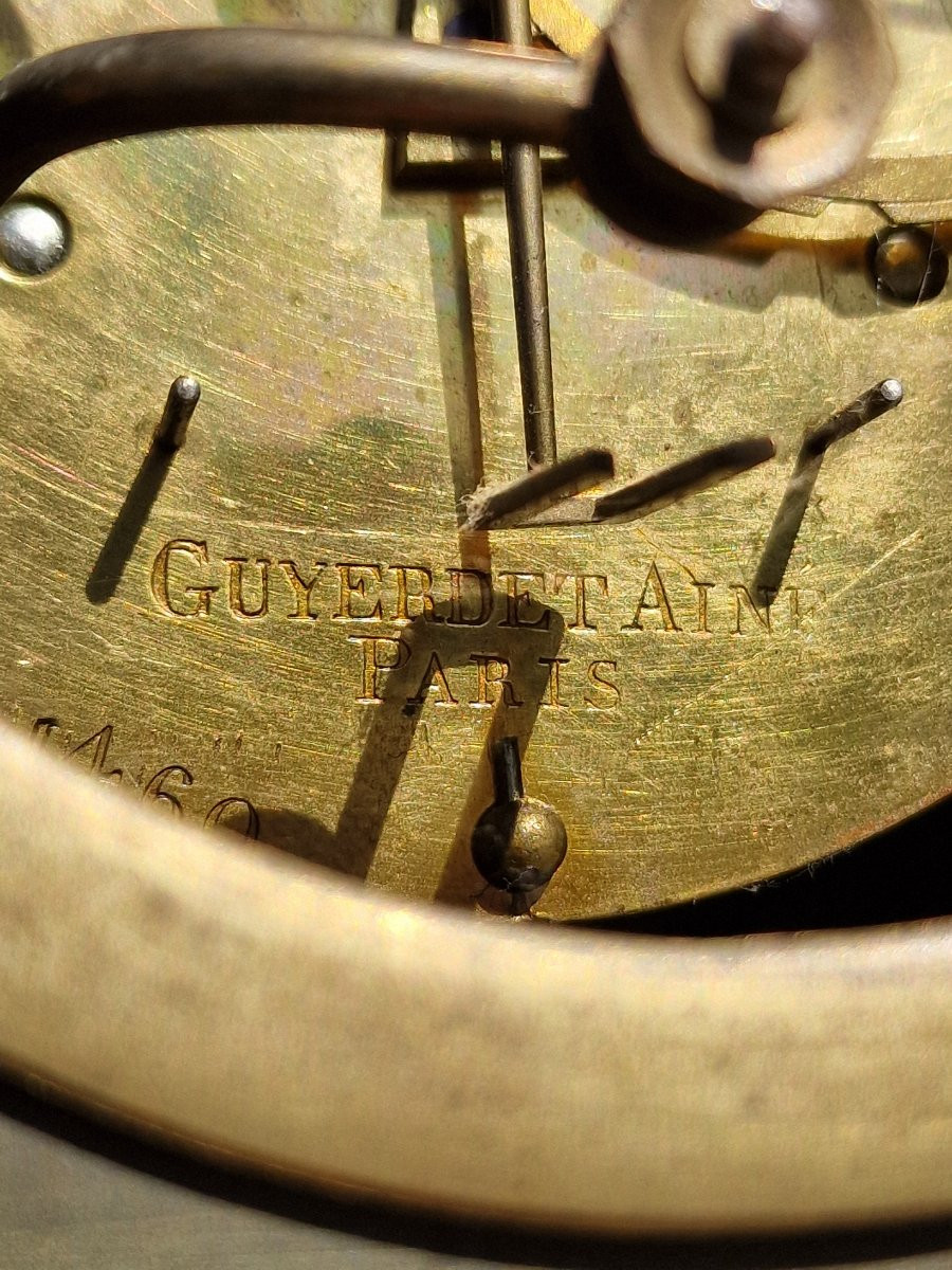 Gilt Bronze And Green Patina Charles X Period Clock With Chinese Or Oriental Couple-photo-5