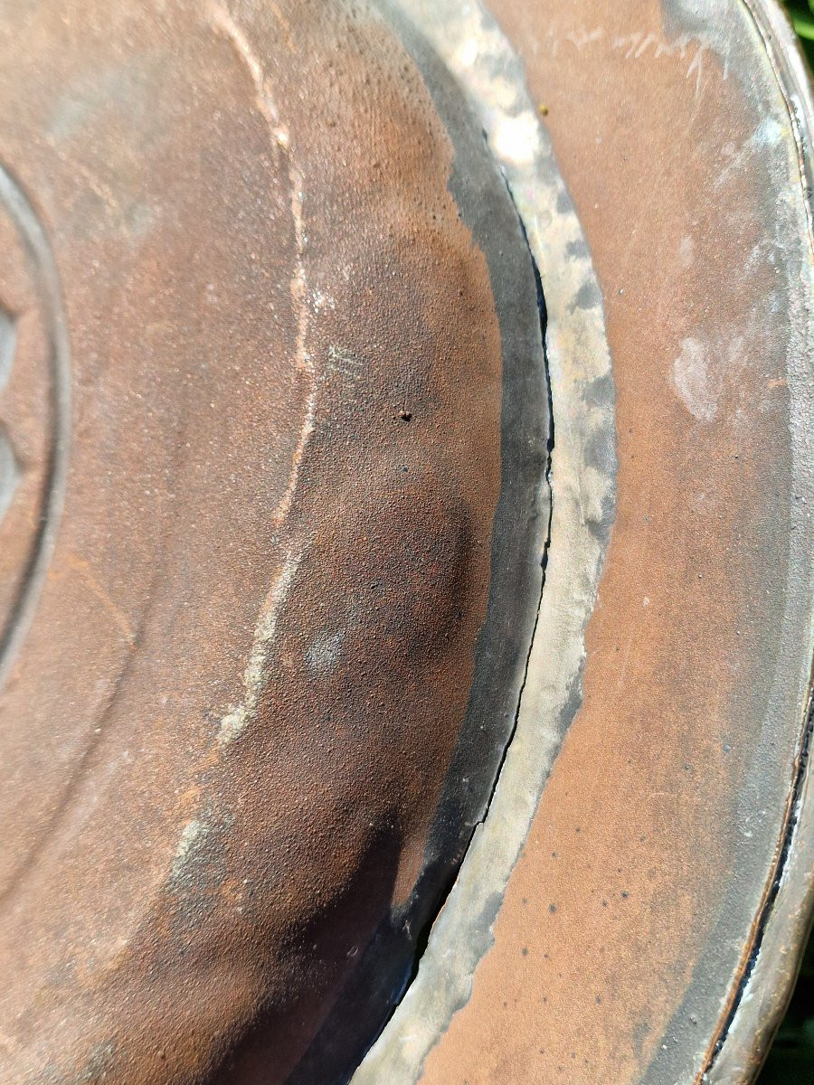 Plat à quêter dit de quête en cuivre repoussé -photo-2