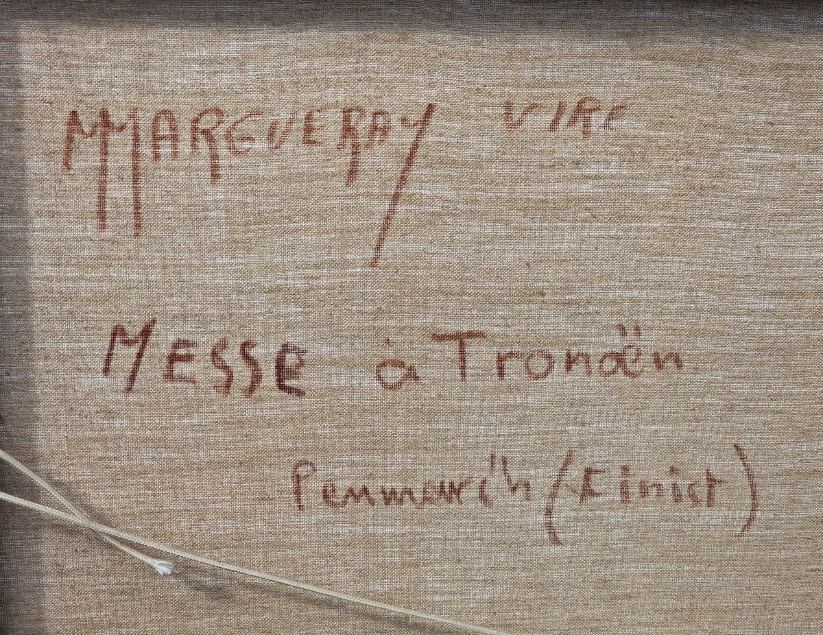 Important tableau la messe à Tronoën en Penmarc'h Finistère par Michel Margueray bretagne-photo-6