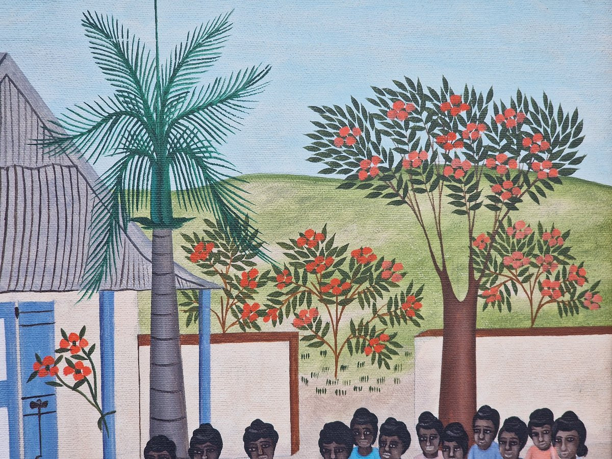 Tableau scène de repas banquet à Haïti par Eugène Jean -photo-2