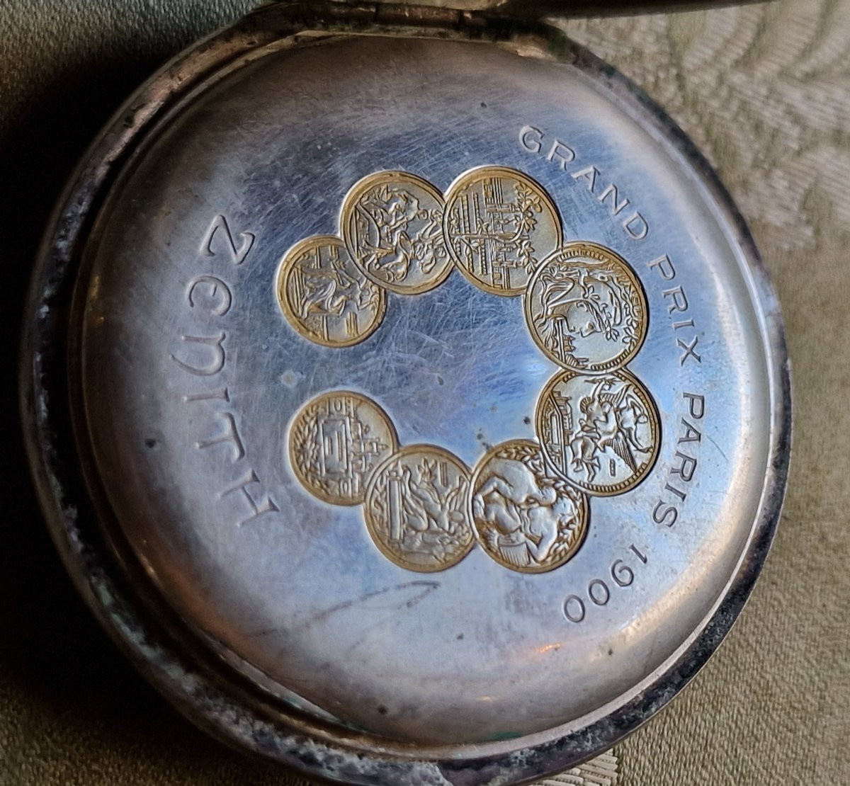 Lot de 3 montres de poche gousset de marque Oméga et Zénith prima grands prix en argent-photo-5