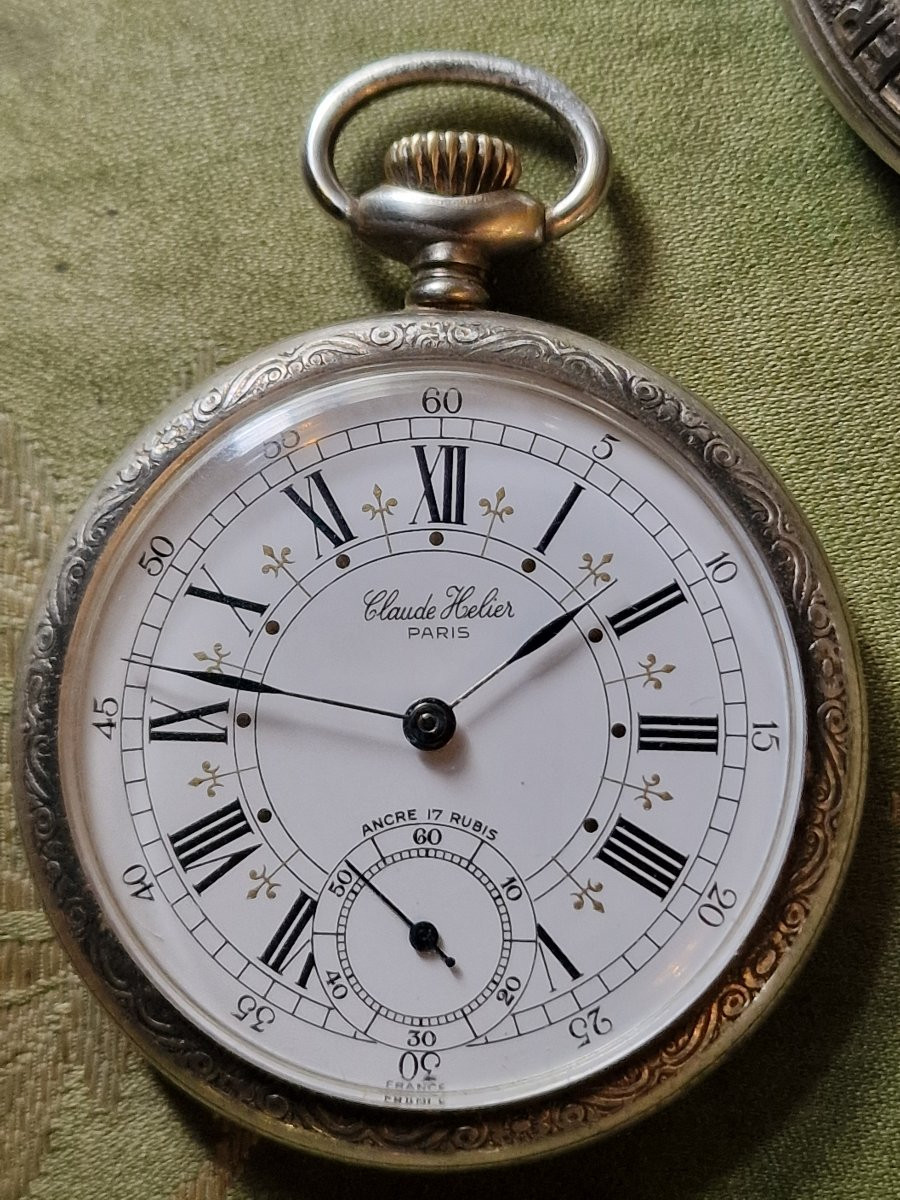 Lot de montres gousset dont chemins de fer de marque Pirofa, JYB, Ambre et Claude Helier Paris-photo-2