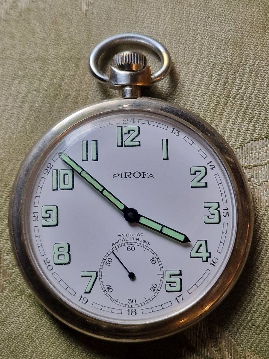 Lot de montres gousset dont chemins de fer de marque Pirofa, JYB, Ambre et Claude Helier Paris-photo-1