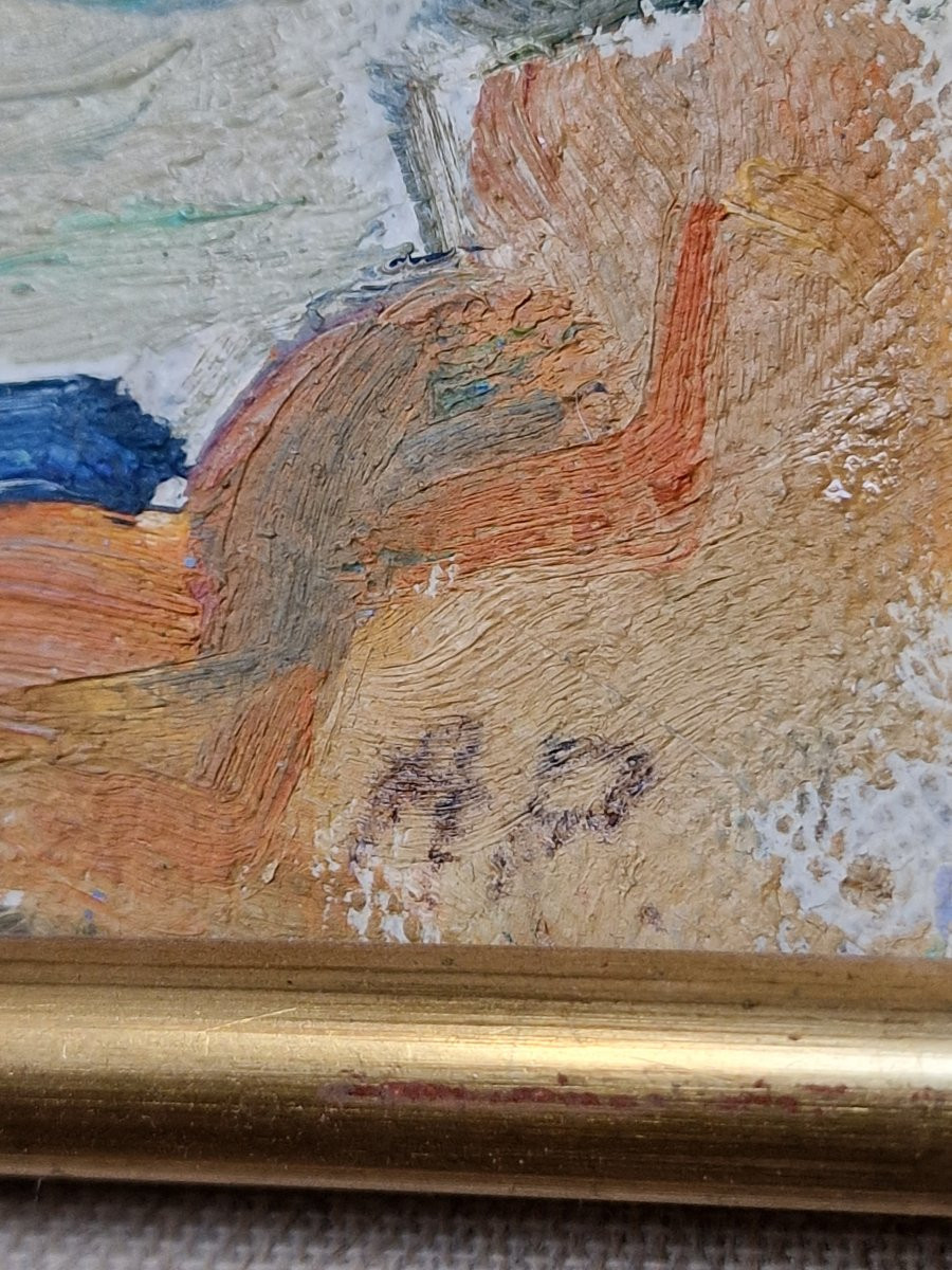 Pair Of Greek Paintings Rocky Coast Marine Painter To Identify-photo-5