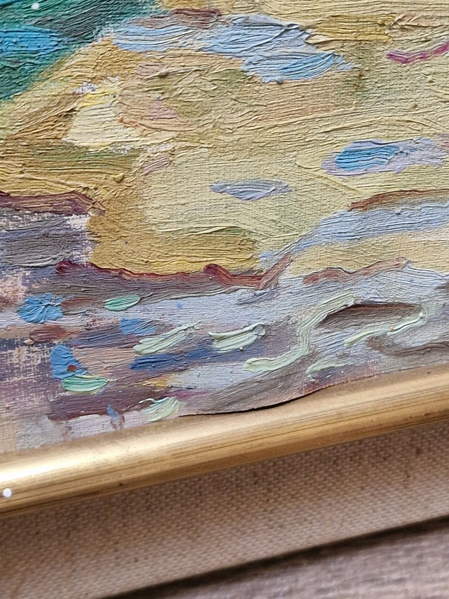 Pair Of Greek Paintings Rocky Coast Marine Painter To Identify-photo-6