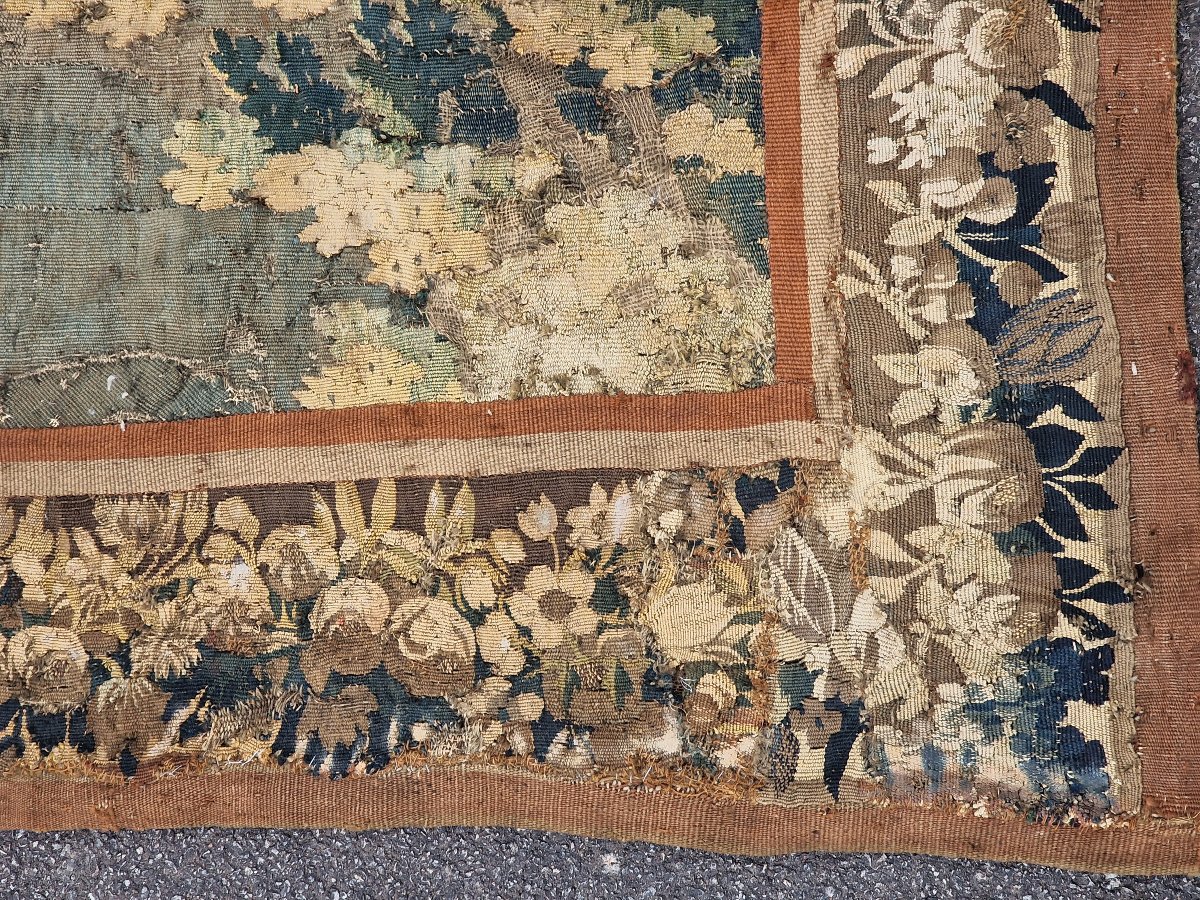 Important 18th-century Aubusson Tapestry Depicting Foliage And A Waterfall, In Need Of Restoration-photo-4