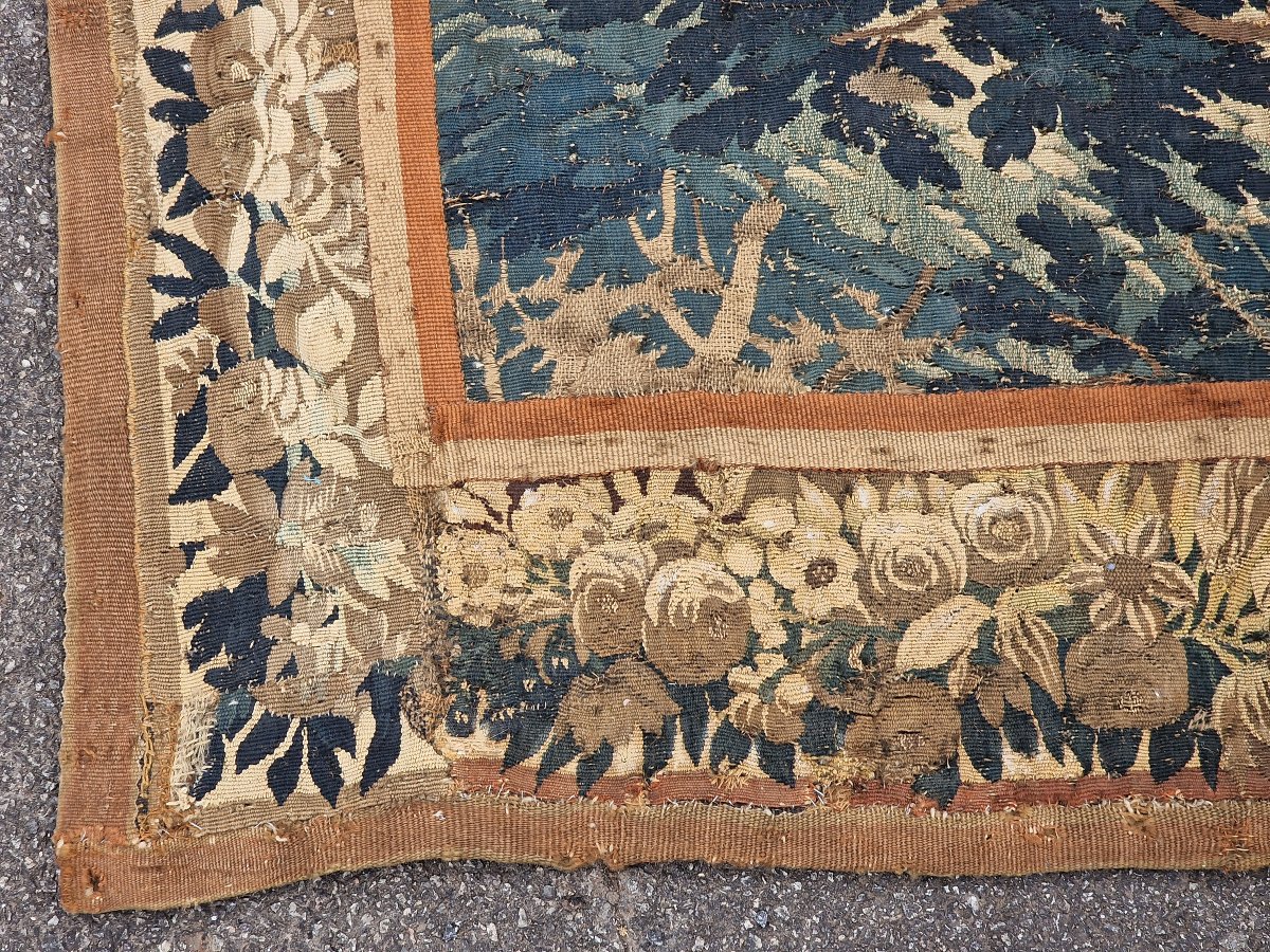 Important 18th-century Aubusson Tapestry Depicting Foliage And A Waterfall, In Need Of Restoration-photo-5