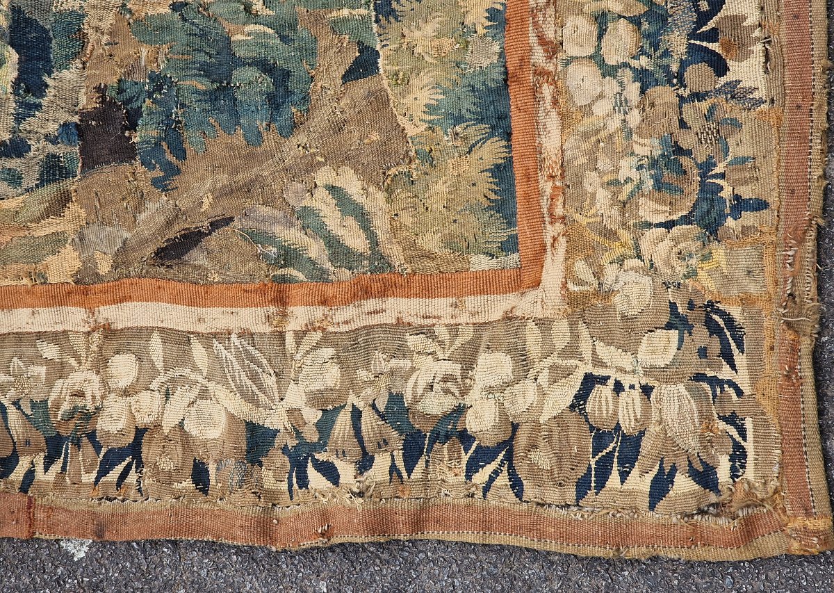Important 18th-century Aubusson Tapestry Depicting Foliage And A Waterfall, In Need Of Restoration-photo-6