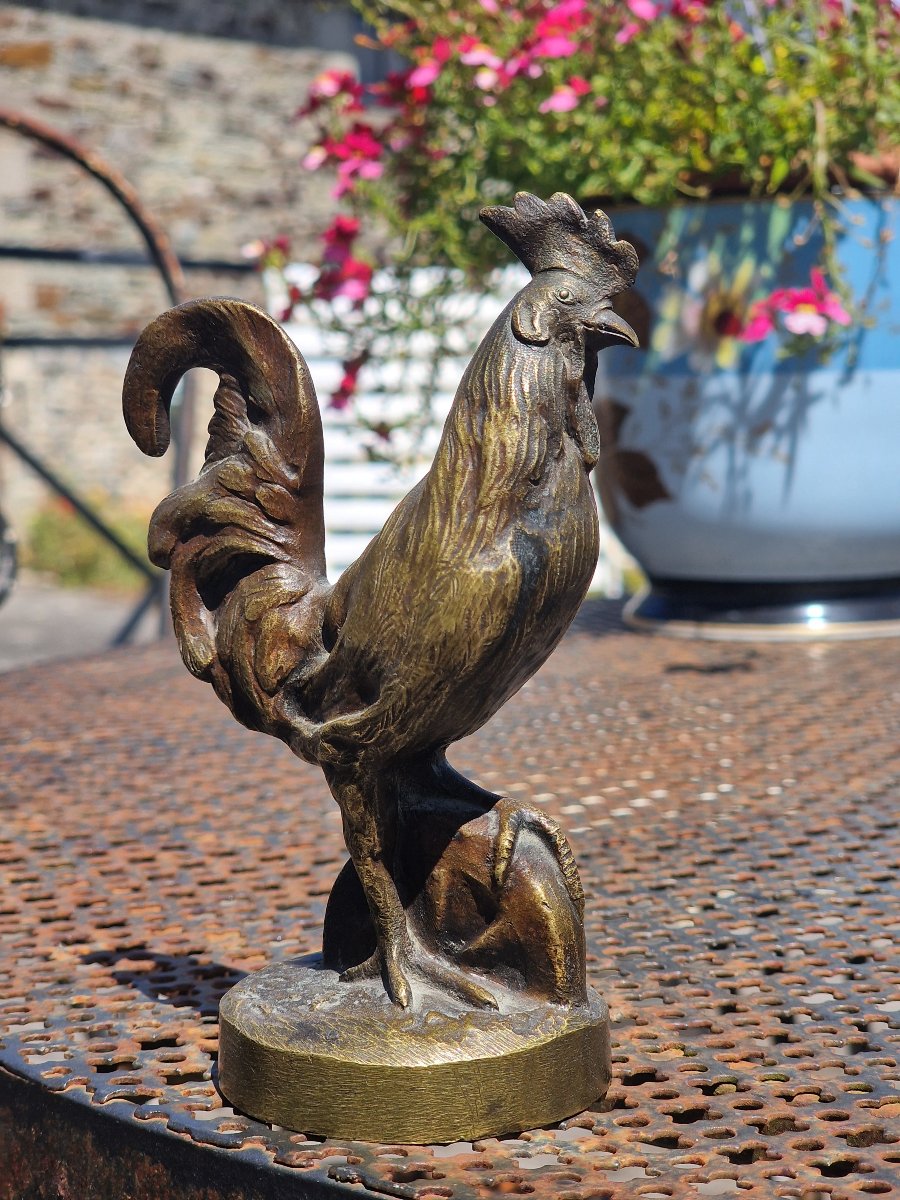 Rare Rooster-shaped Radiator Cap Mascot For Niclausse-brand Automobiles-photo-3