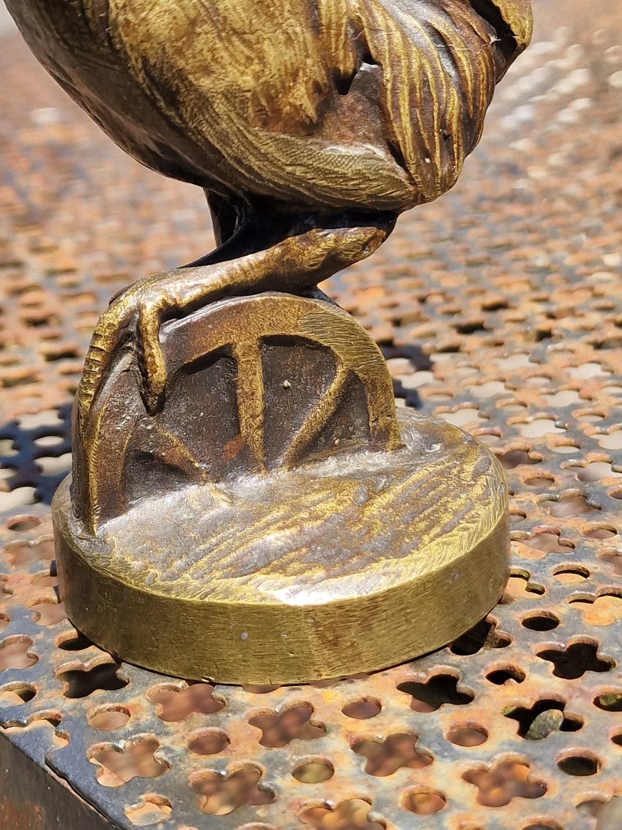 Rare Rooster-shaped Radiator Cap Mascot For Niclausse-brand Automobiles-photo-5