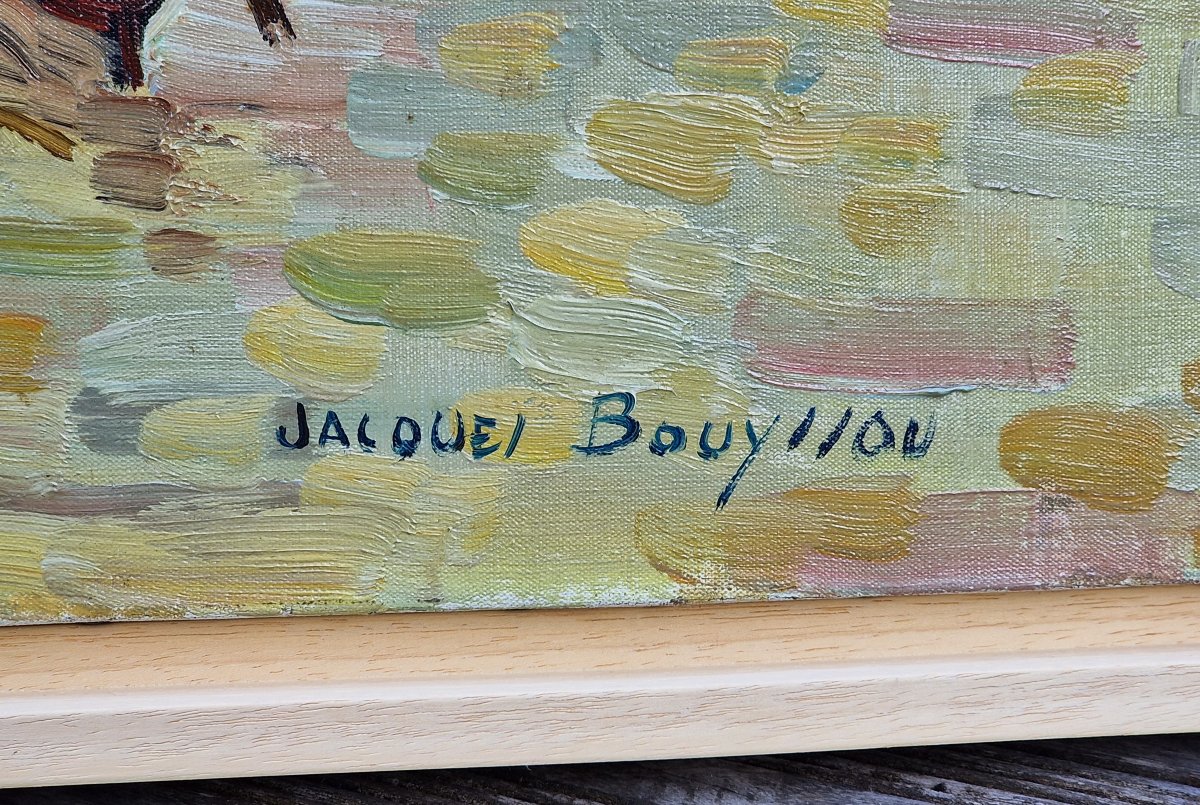 Tableau marine le port de Saint Malo vers Dinard en 1962 par Jacques Bouyssou Bretagne Honfleur-photo-1
