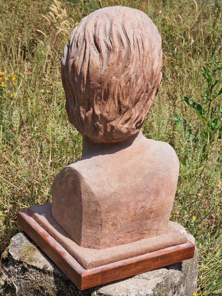 Important buste en terre cuite du peintre Marc Chapaud par Raymonde Hidaka Letulle-photo-2