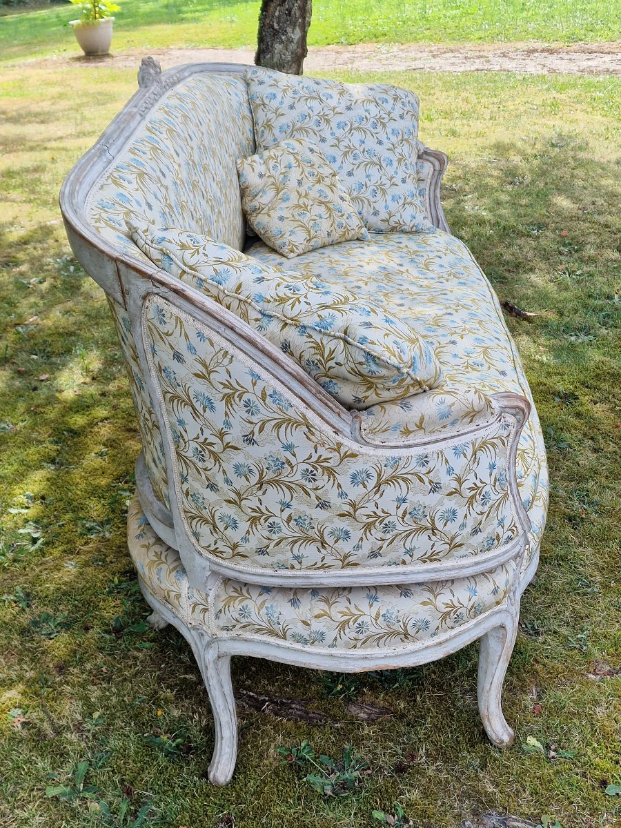 Canapé en ottomane d'époque louis XV ex collection Karl Lagerfeld château Penhoët-photo-1