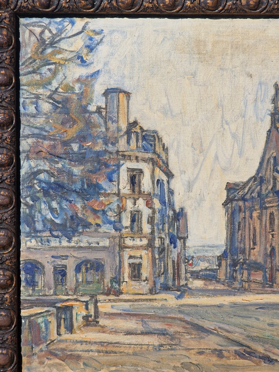 Tableau la chapelle des ursulines et l'hôtel du lion d'or au Faouët par Germain David Nillet-photo-4