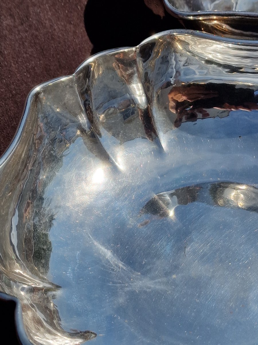 Pair Of Christian Dior Hollow Bowls Made Of Silver-plated Metal Style Christofle Italy -photo-8