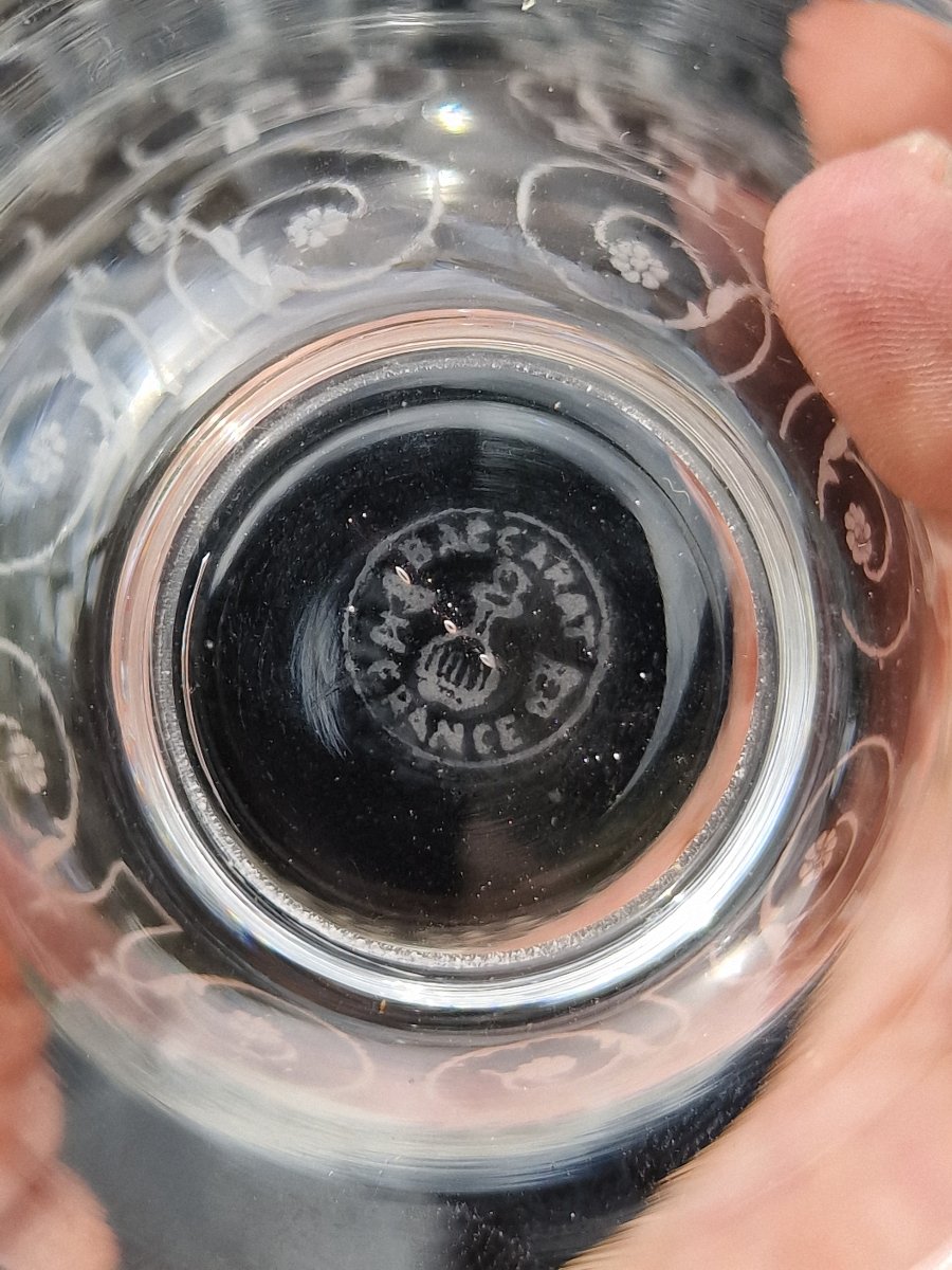 Service de verres en cristal de Baccarat modèle Michel Ange Michelangelo art déco 1933-photo-4