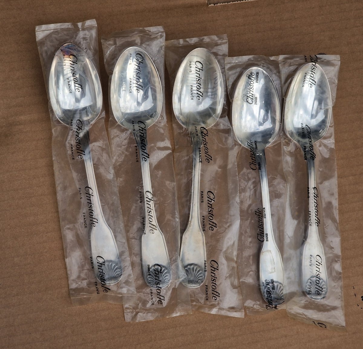 Christofle Silver-plated Tableware Set, "coquille Vendôme" Model, With Stainless Steel Knives-photo-3