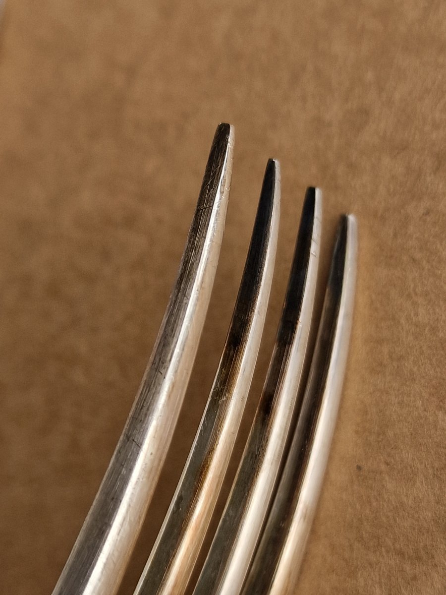 Christofle Silver-plated Tableware Set, "coquille Vendôme" Model, With Stainless Steel Knives-photo-5