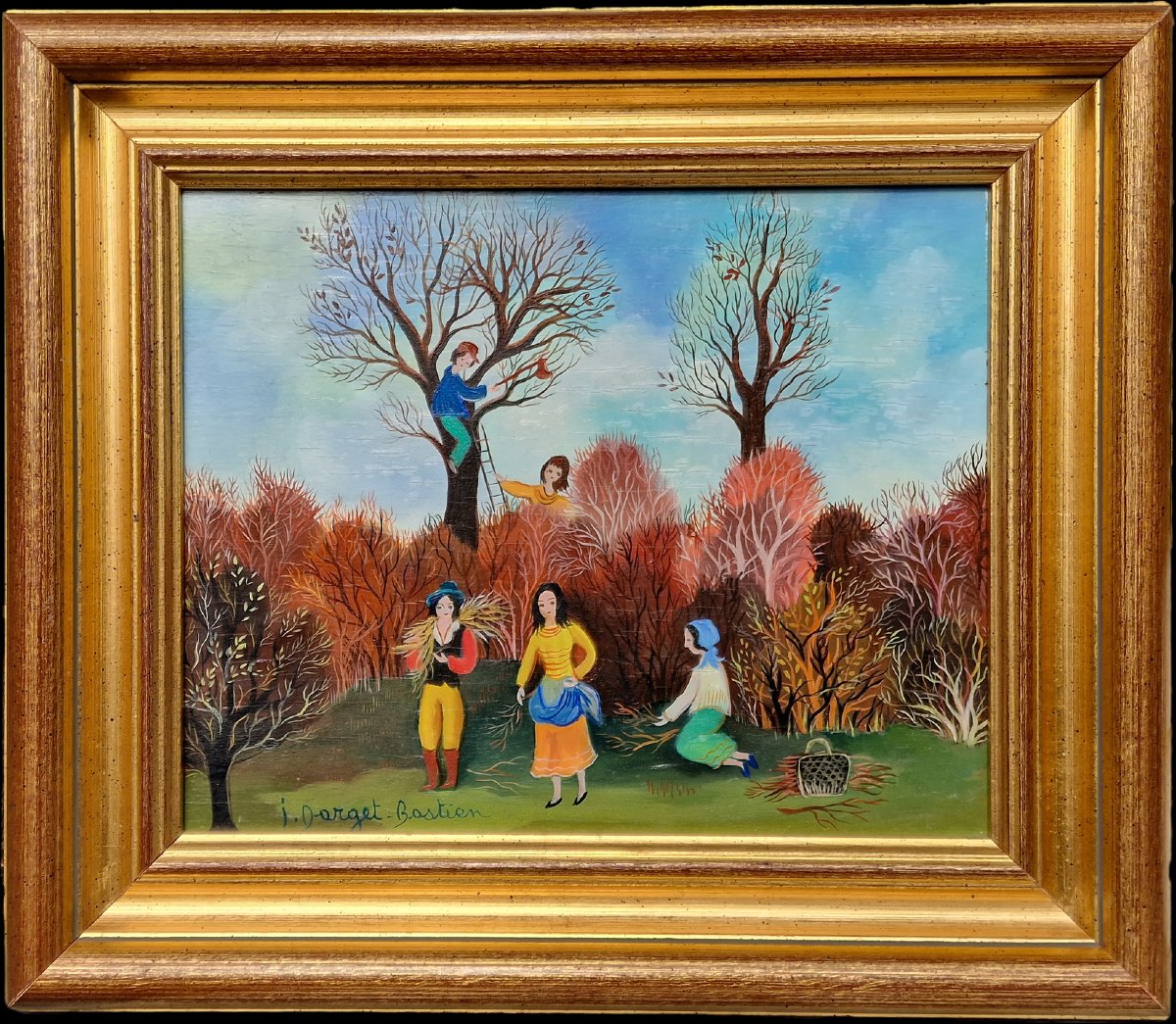 Tableau art naïf par Irène Darget Bastien  "lumières d'automne"-photo-3