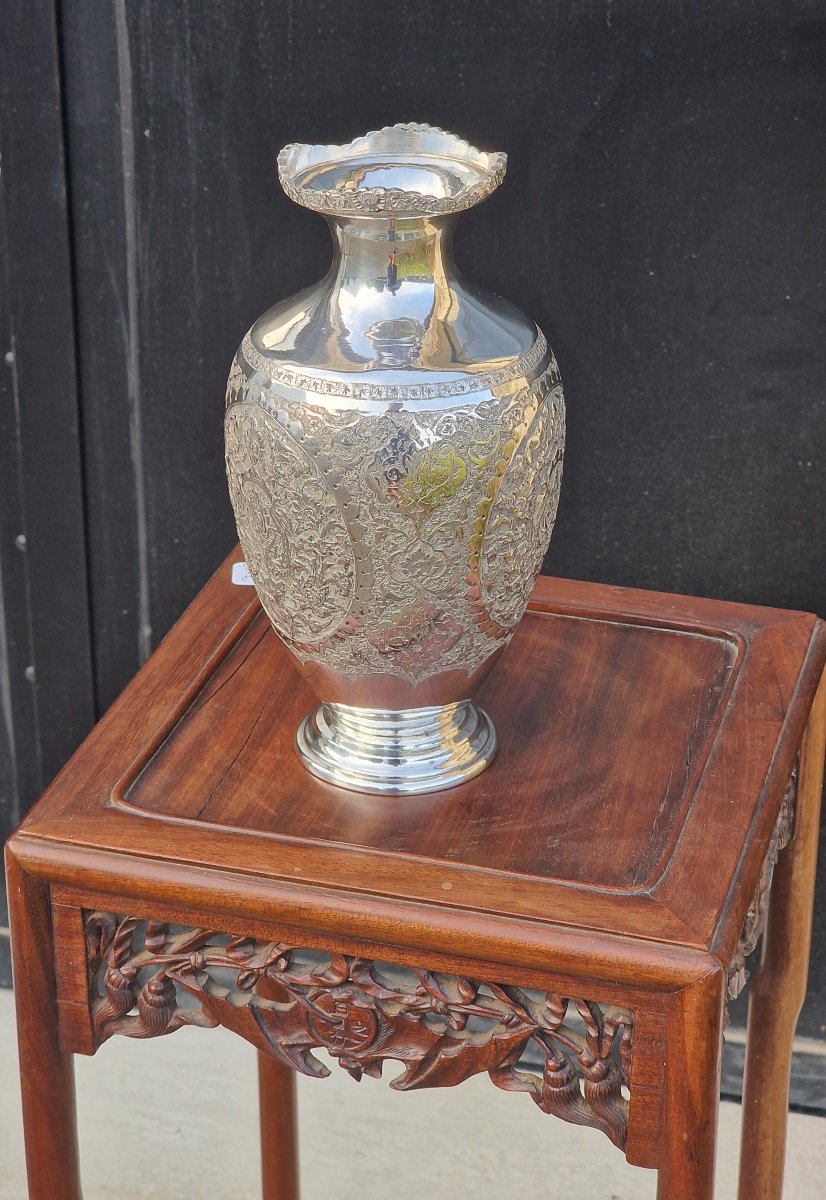 Vase balustre en argent massif Perse Iran zolotnik 84 -photo-4