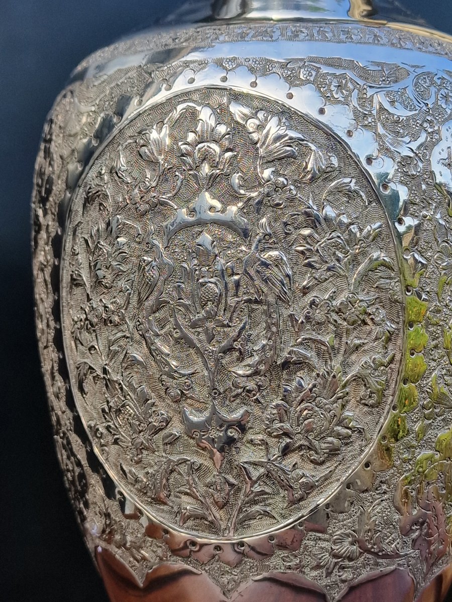 Vase balustre en argent massif Perse Iran zolotnik 84 -photo-1